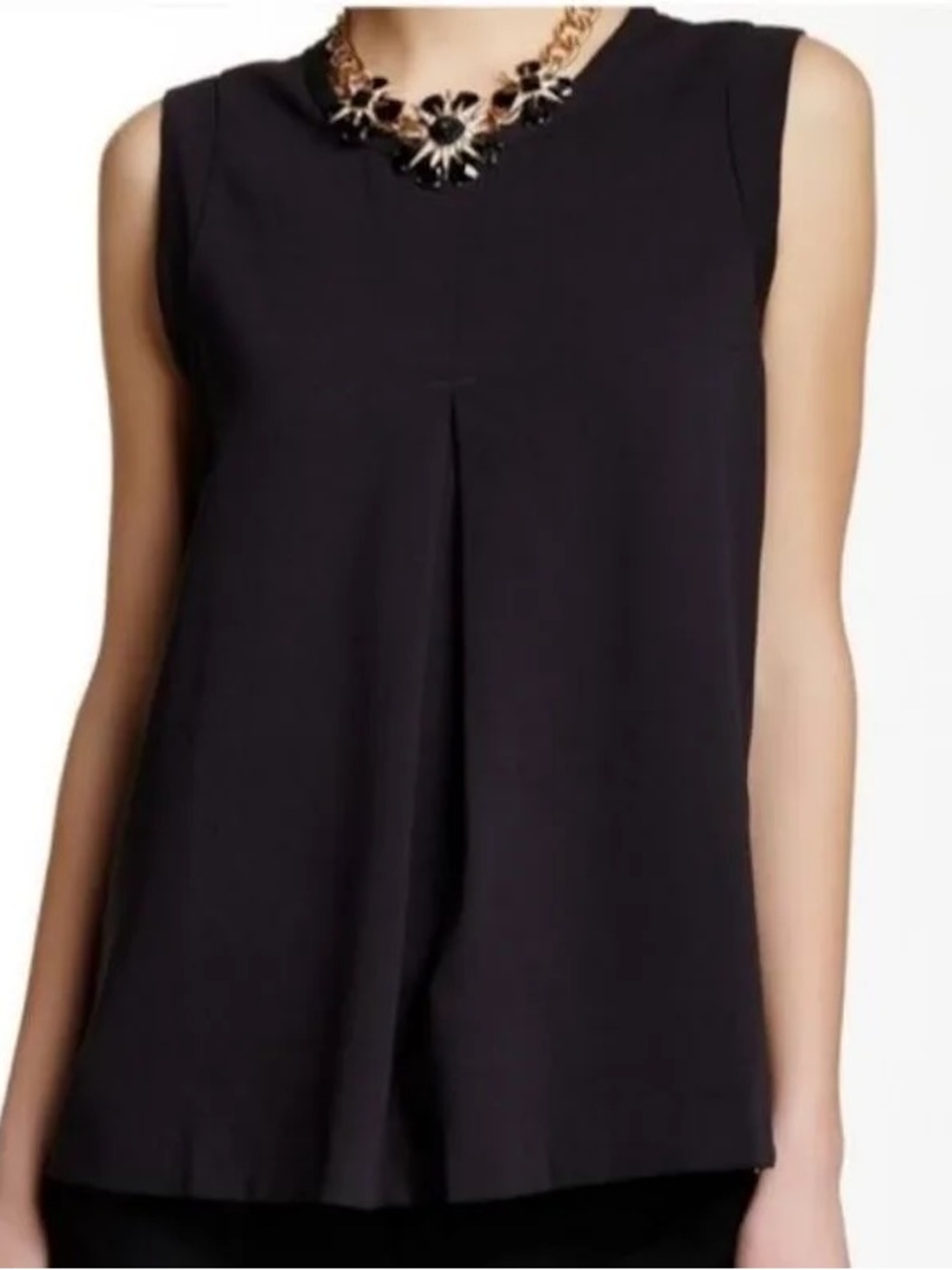 J. Crew Sleeveless Cerulean Pleat Front Women's Shell Top - Picture 1 of 4